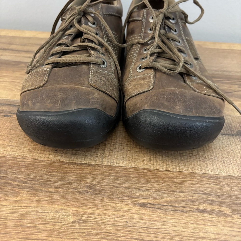 Keen Austin Leather Oxford Casual Shoes Brown Lace Up Comfort Men’s - Picture 4 of 11